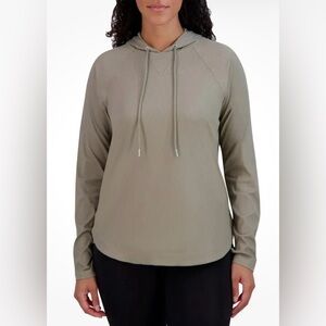 NWT Sage Collection Women's Lightweight Long Sleeve Ribbed Gray Hoodie Size M